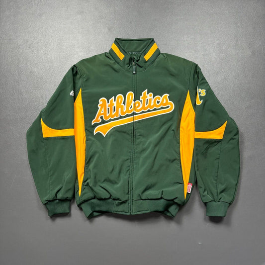 100% Authentic Vintage Majestic Oakland Athletics A's Jacket Size L Mens