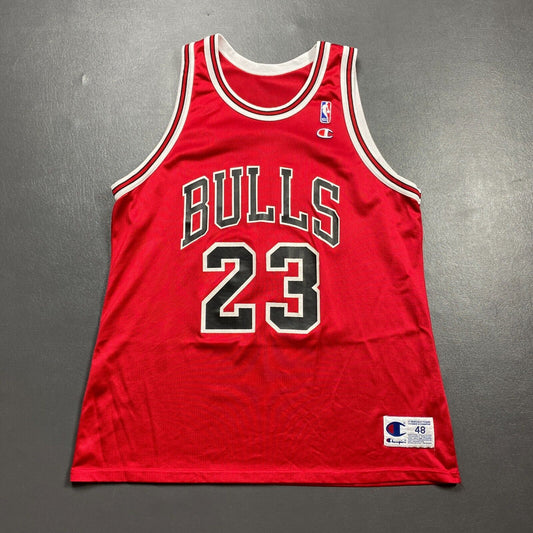 100% Authentic Michael Jordan Vintage Champion Bulls Jersey Size 48 L XL Mens