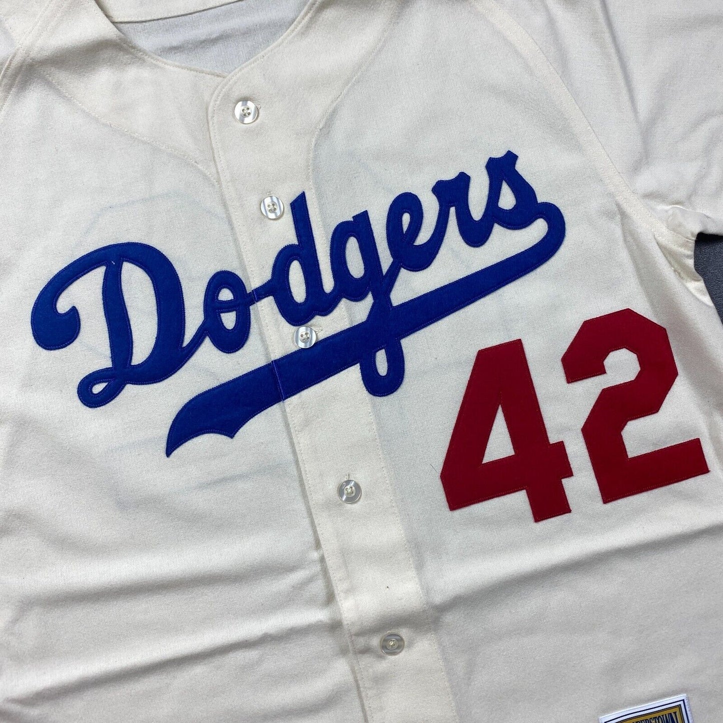 100% Authentic Jackie Robinson Mitchell Ness 1955 Dodgers Jersey Size 60 4XL Men