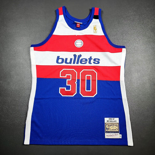 100% Authentic Ben Wallace Mitchell & Ness 96 97 Bullets Jersey Size 44 L Mens