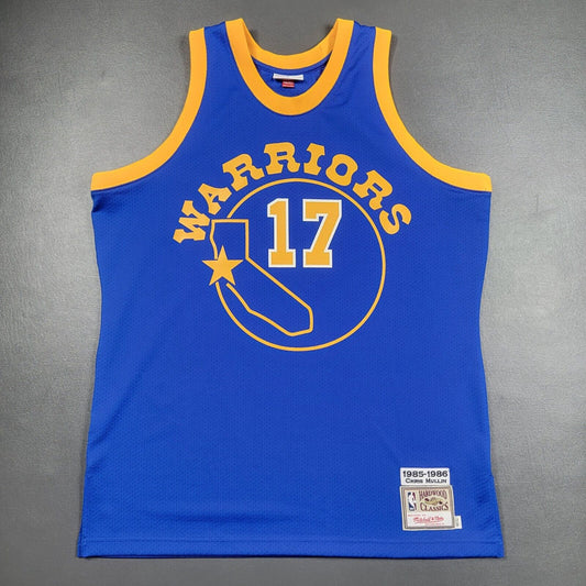 100% Authentic Chris Mullin Mitchell & Ness 85 86 Warriors Jersey Size 48 XL