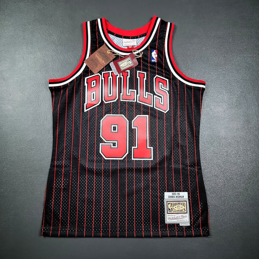 100% Authentic Dennis Rodman Mitchell Ness 95 96 Bulls Jersey Size 40 M Mens