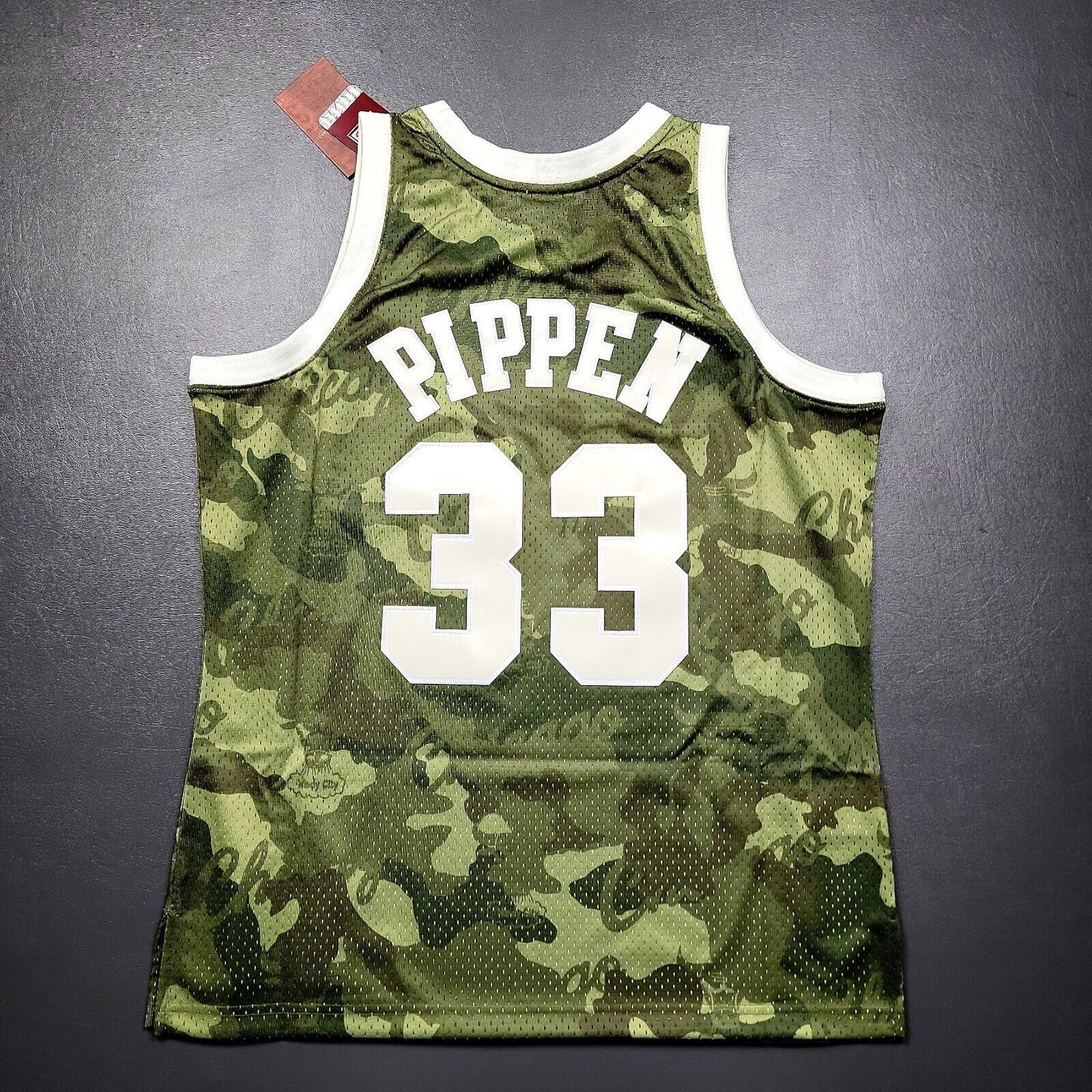 100% Authentic Scottie Pippen Mitchell Ness 97 98 Bulls Camo Stitched Jersey L