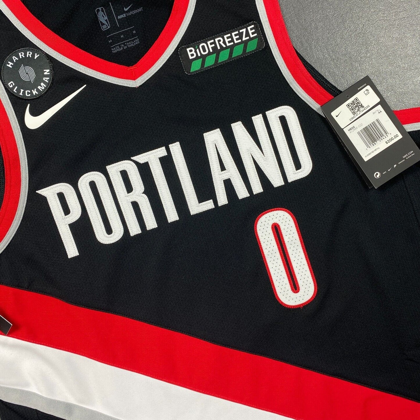 100% Authentic Damian Lillard Nike Portland Blazers Icon Jersey Size 44 M Mens