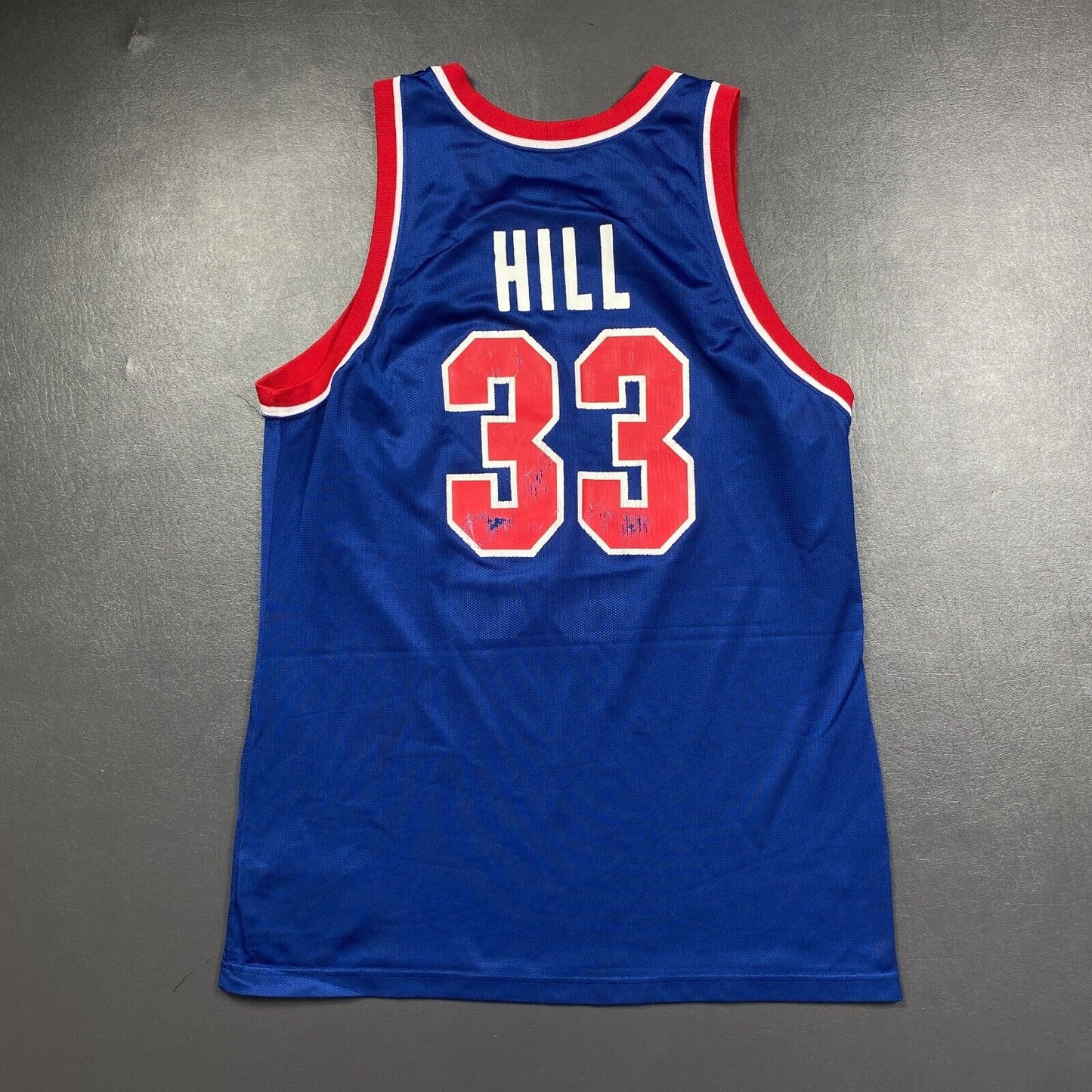 100% Authentic Grant Hill Vintage Champion Pistons Jersey Size 48 L XL Mens