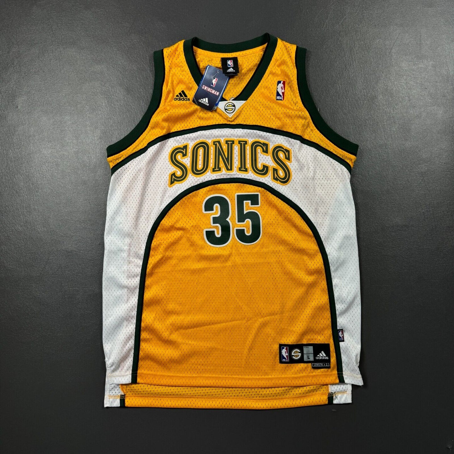 100% Authentic Kevin Durant Vintage Adidas Seattle Sonics Jersey Size L Mens