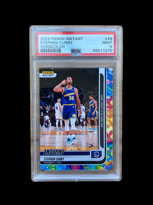 100% Authentic Stephen Curry 2022 Panini Instant Versicolor #29 PSA 9 Mint