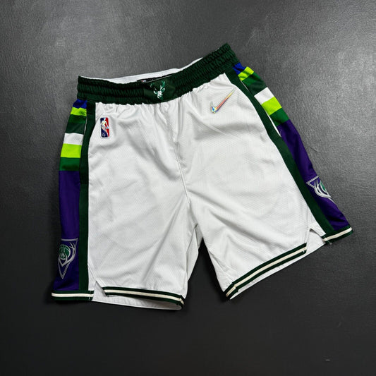 100% Authentic Nike Milwaukee Bucks City Edition Shorts Size 38 L Mens