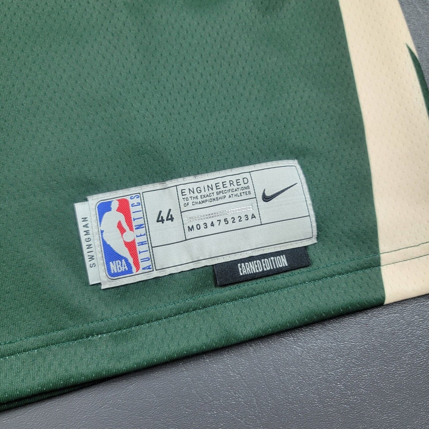 100% Authentic Giannis Antetokounmpo Nike Bucks Earned Edition Jersey Size 44 M