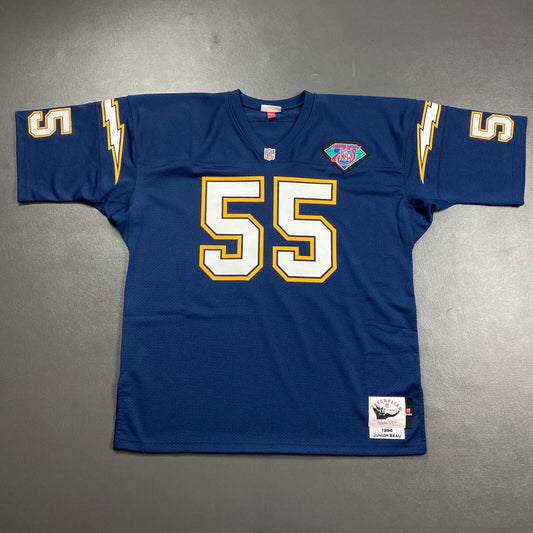 100% Authentic Junior Seau Mitchell Ness 1994 Chargers Jersey Size 52 2XL Mens