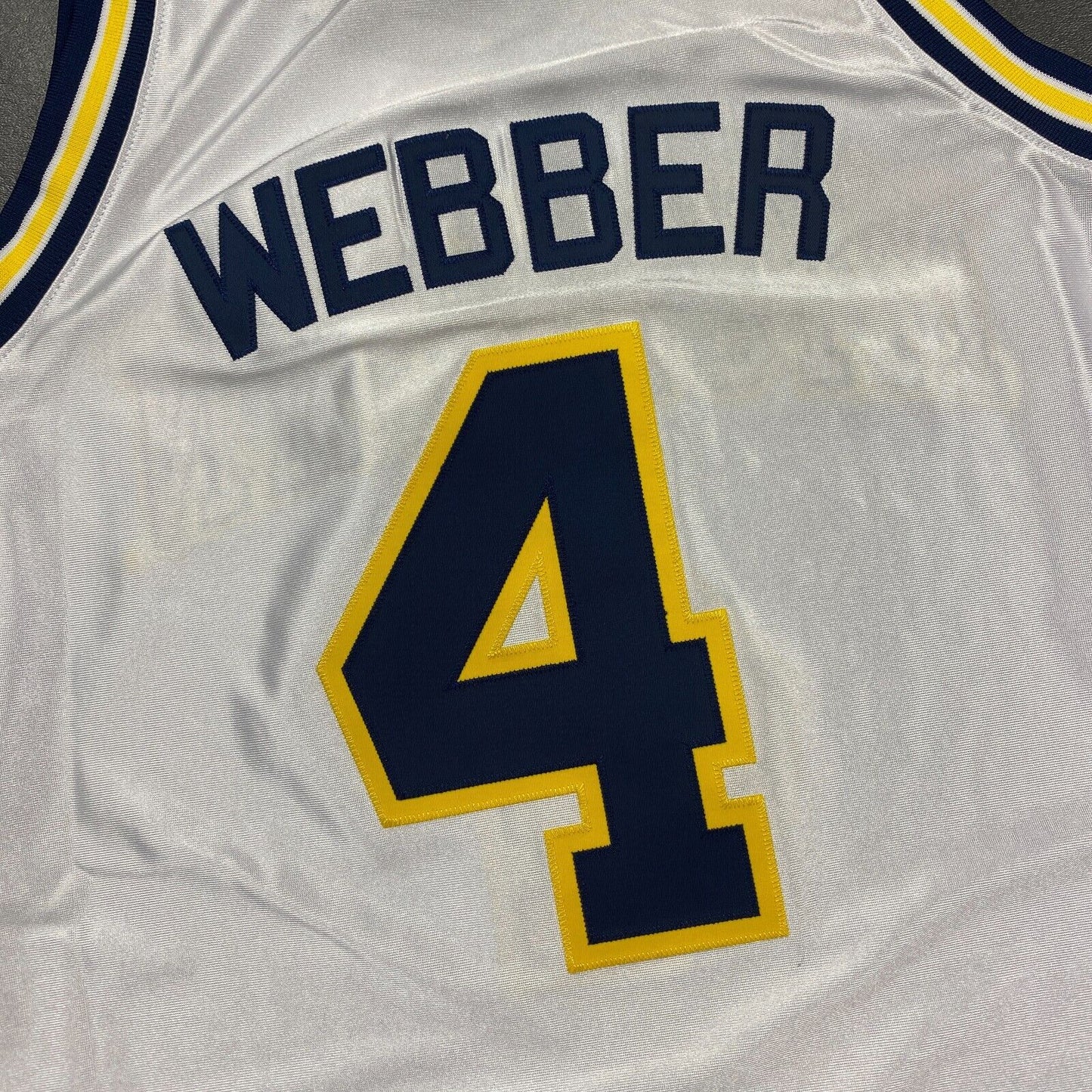 100% Authentic Chris Webber Mitchell & Ness 91 92 Wolverines Jersey Size 44 L