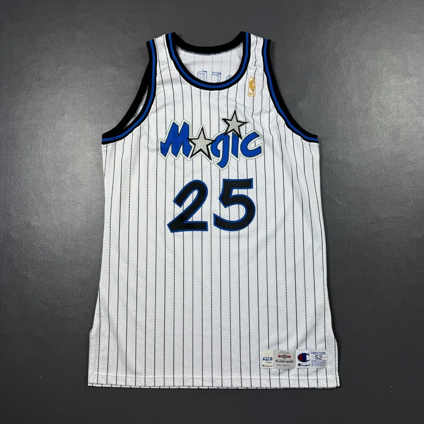 100% Authentic Nick Anderson Vintage Champion 96 97 Magic Pro Cut Game Jersey