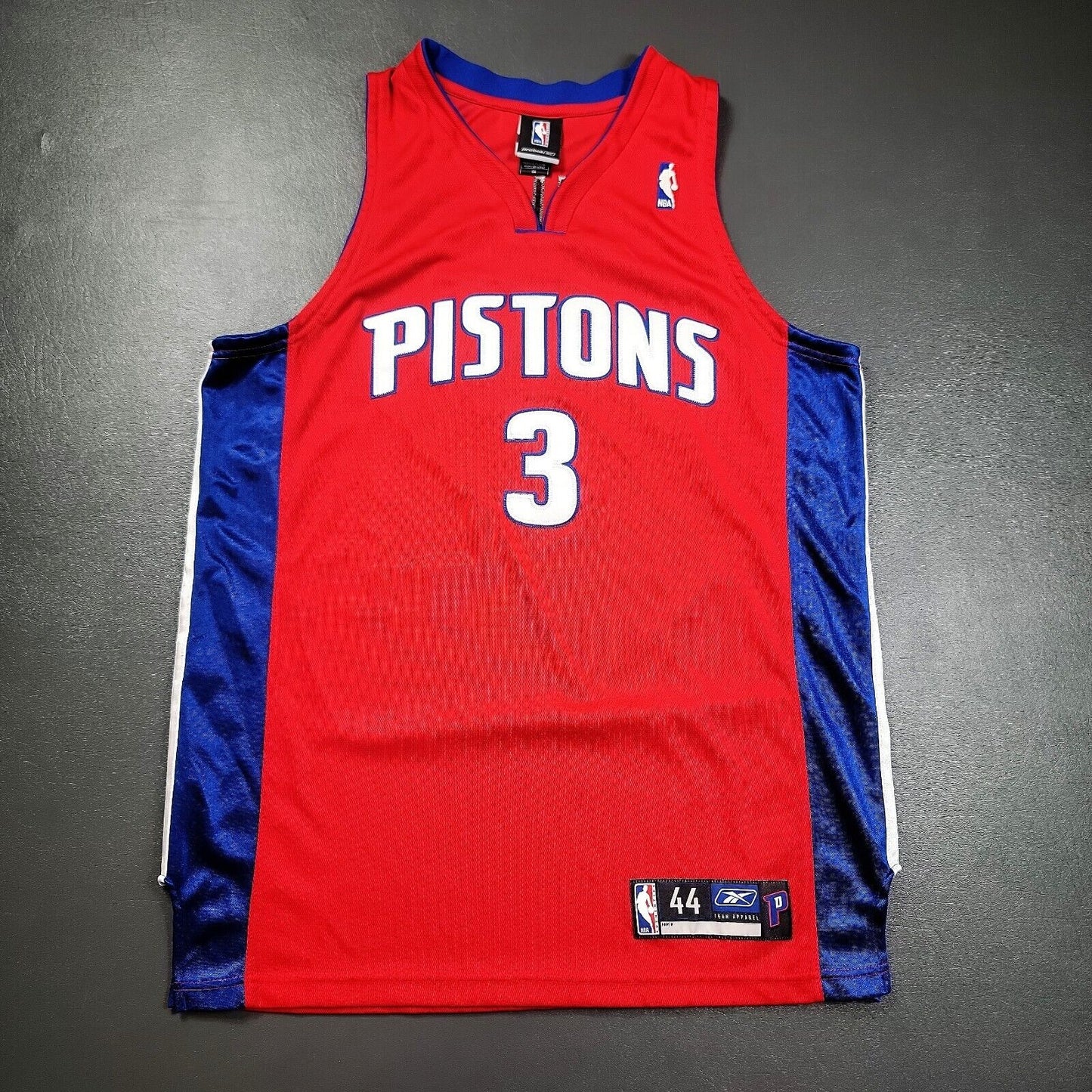 100% Authentic Ben Wallace Reebok Detroit Pistons Jersey Size 44 L XL Mens