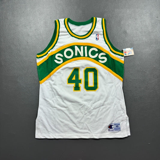 100% Authentic Shawn Kemp Vintage Champion Seattle Sonics Jersey 48 XL Mens