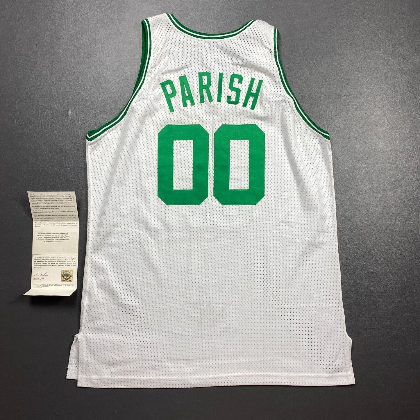 100% Authentic Robert Parish Signed Vintage Champion 9293 Celtics Pro Cut Jersey