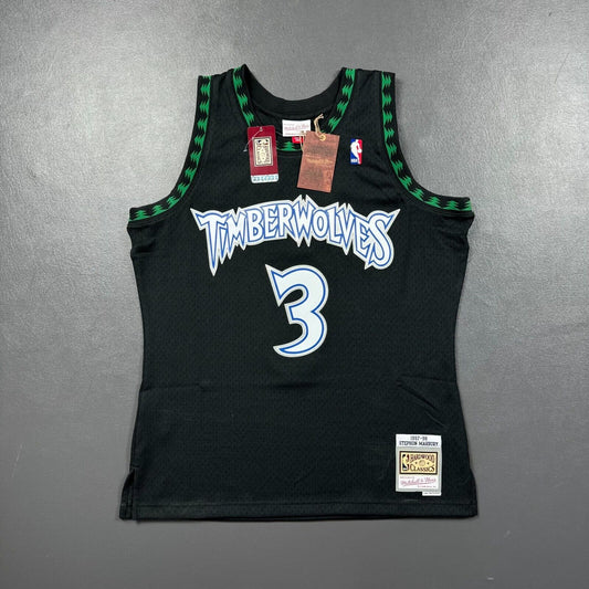 100% Authentic Stephon Marbury Mitchell Ness 97 98 Timberwolves Jersey XL 48