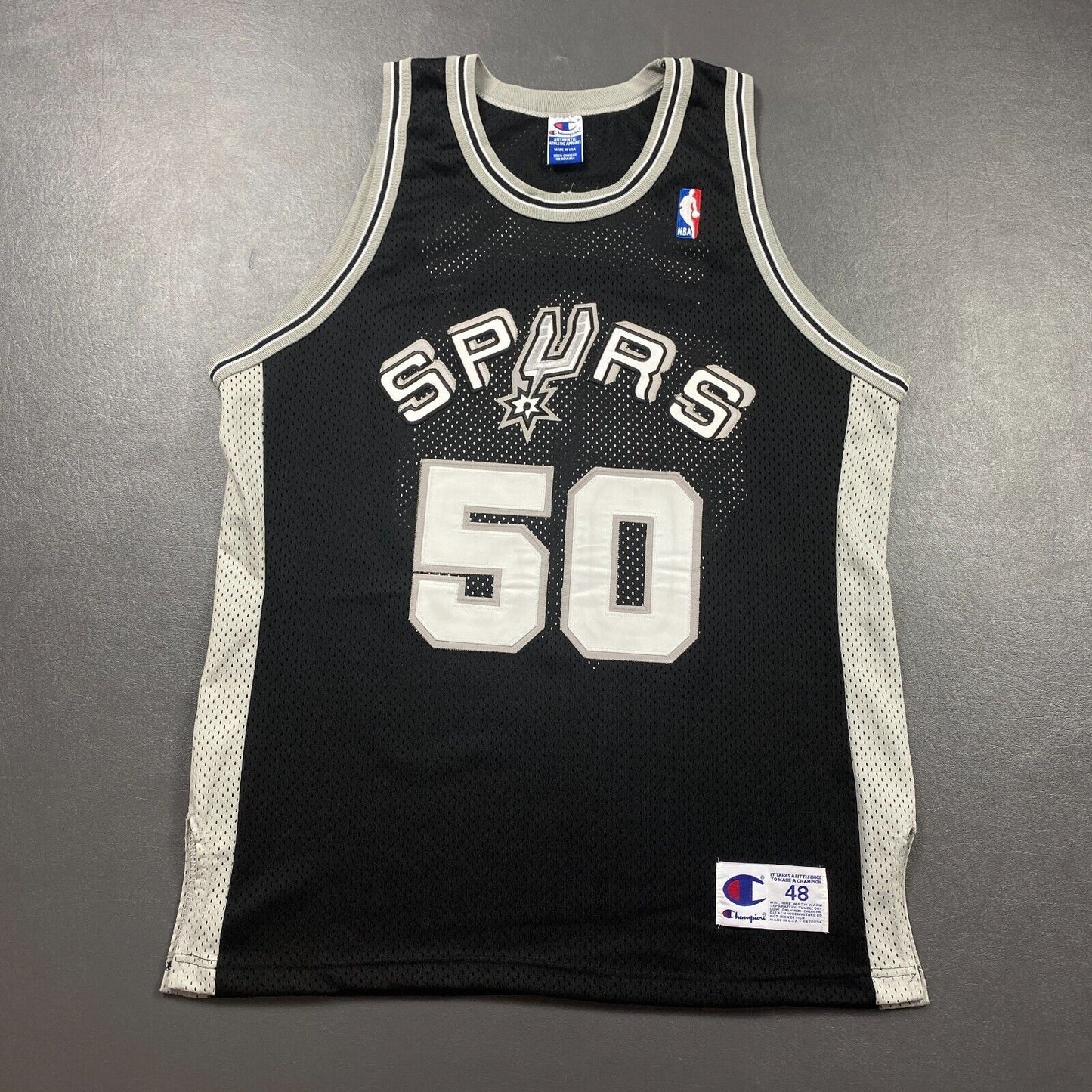 100% Authentic David Robinson Vintage Champion Spurs Jersey Size 48 L XL Mens