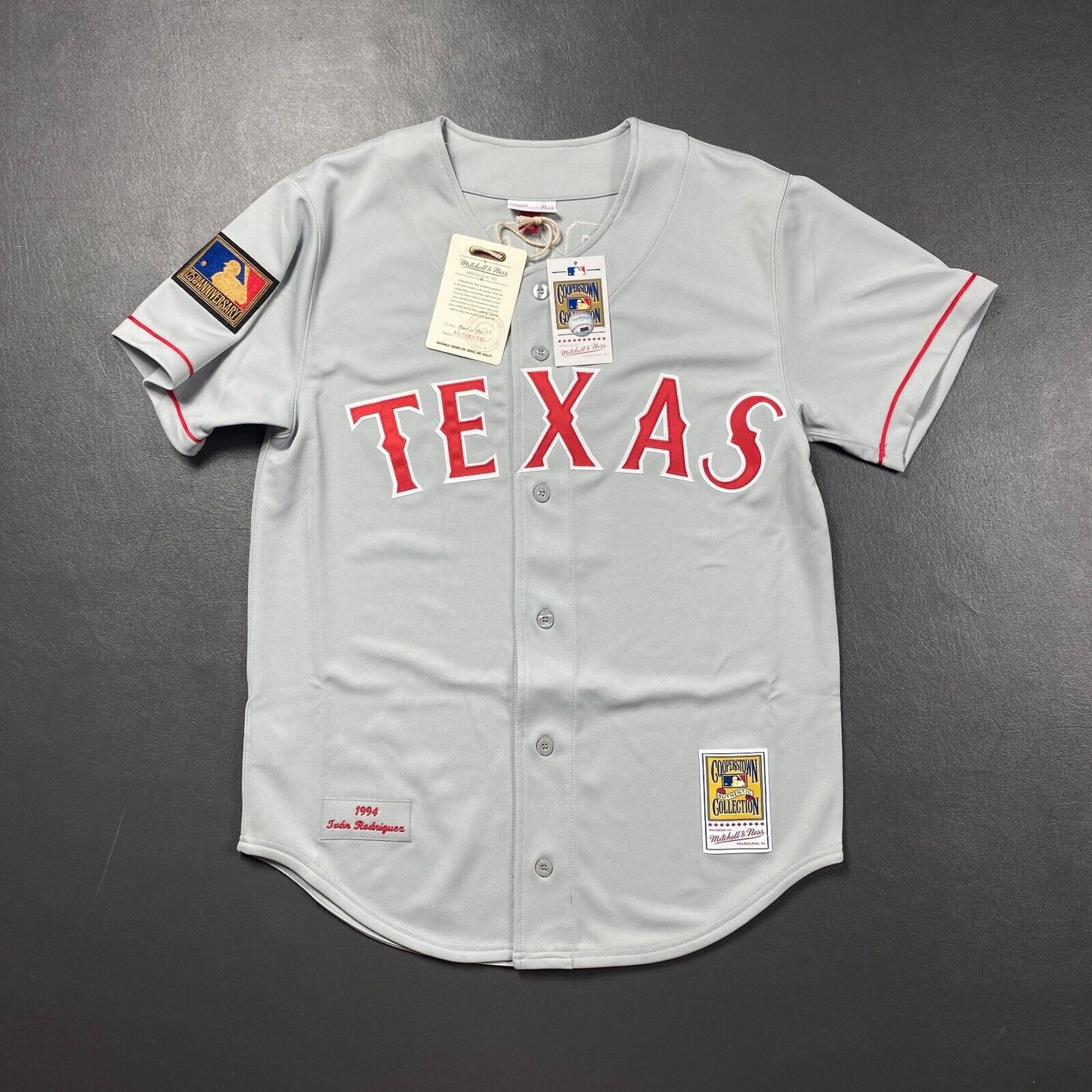 100% Authentic Ivan Rodriguez Mitchell Ness 1994 Texas Rangers Jersey Size 44 L