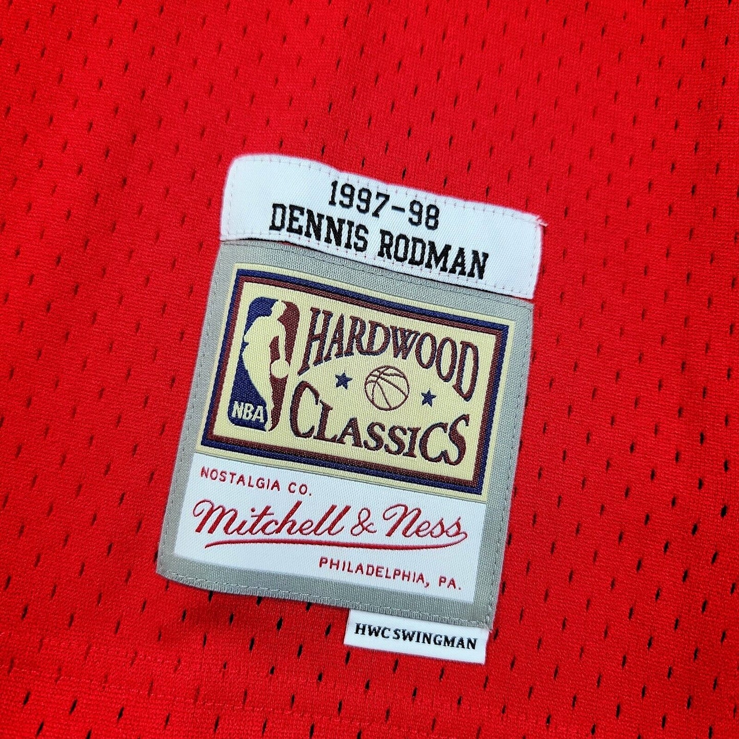 100% Authentic Dennis Rodman Mitchell Ness 97 98 Bulls Jersey Size S 36 Mens