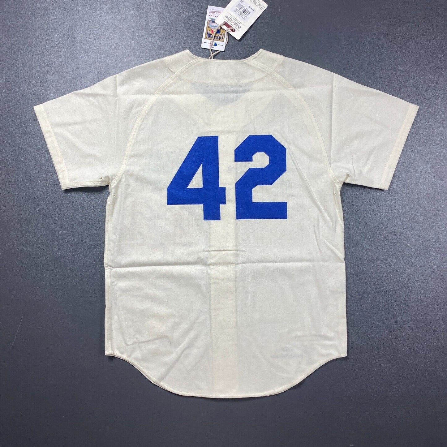 100% Authentic Jackie Robinson Mitchell Ness 1955 Dodgers Jersey Size 60 4XL Men