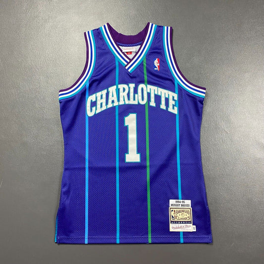 100% Authentic Muggsy Bogues Mitchell Ness 94 95 Hornets Jersey Size 40 M Mens