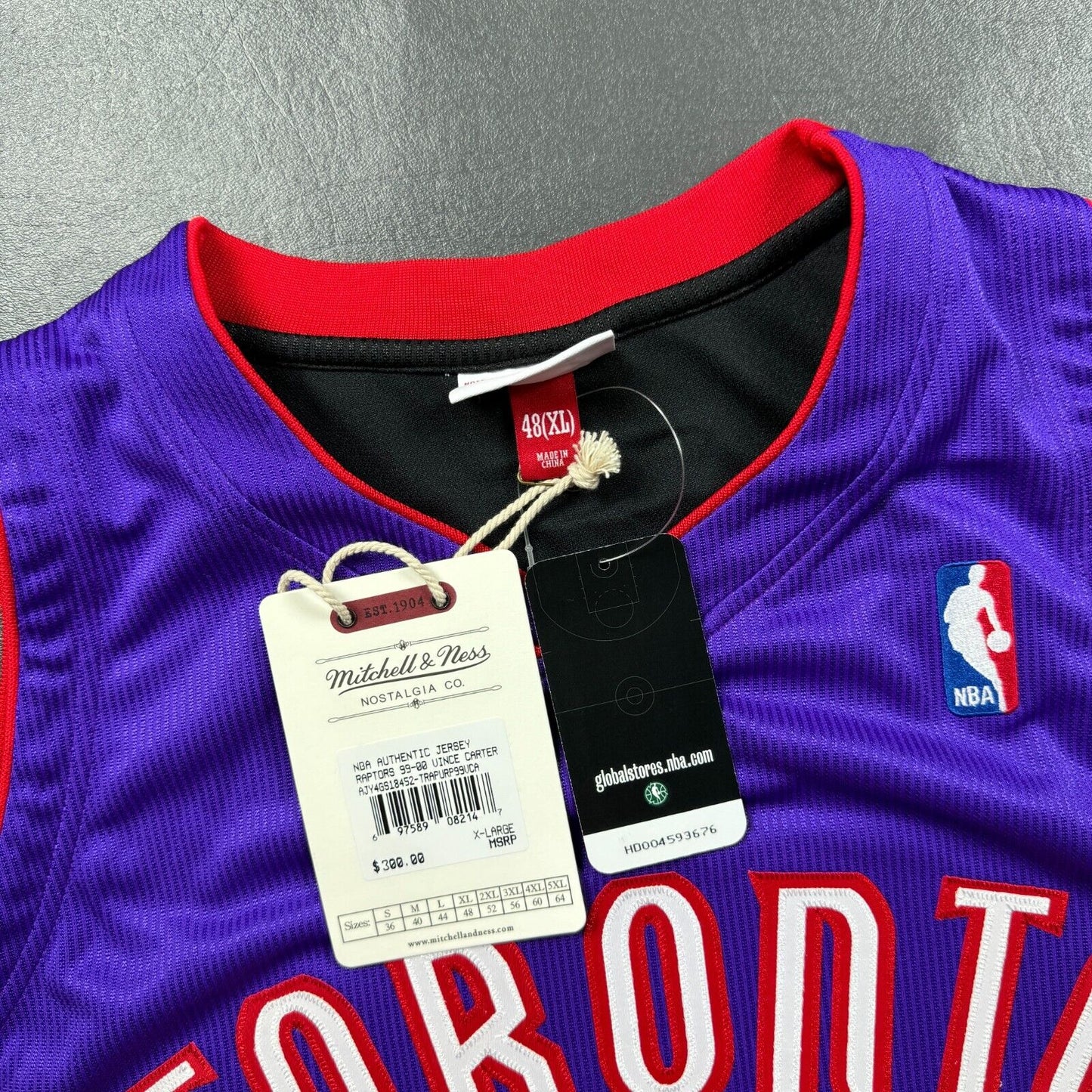 100% Authentic Vince Carter Mitchell & Ness 99 00 Raptors Jersey Size 48 XL Mens