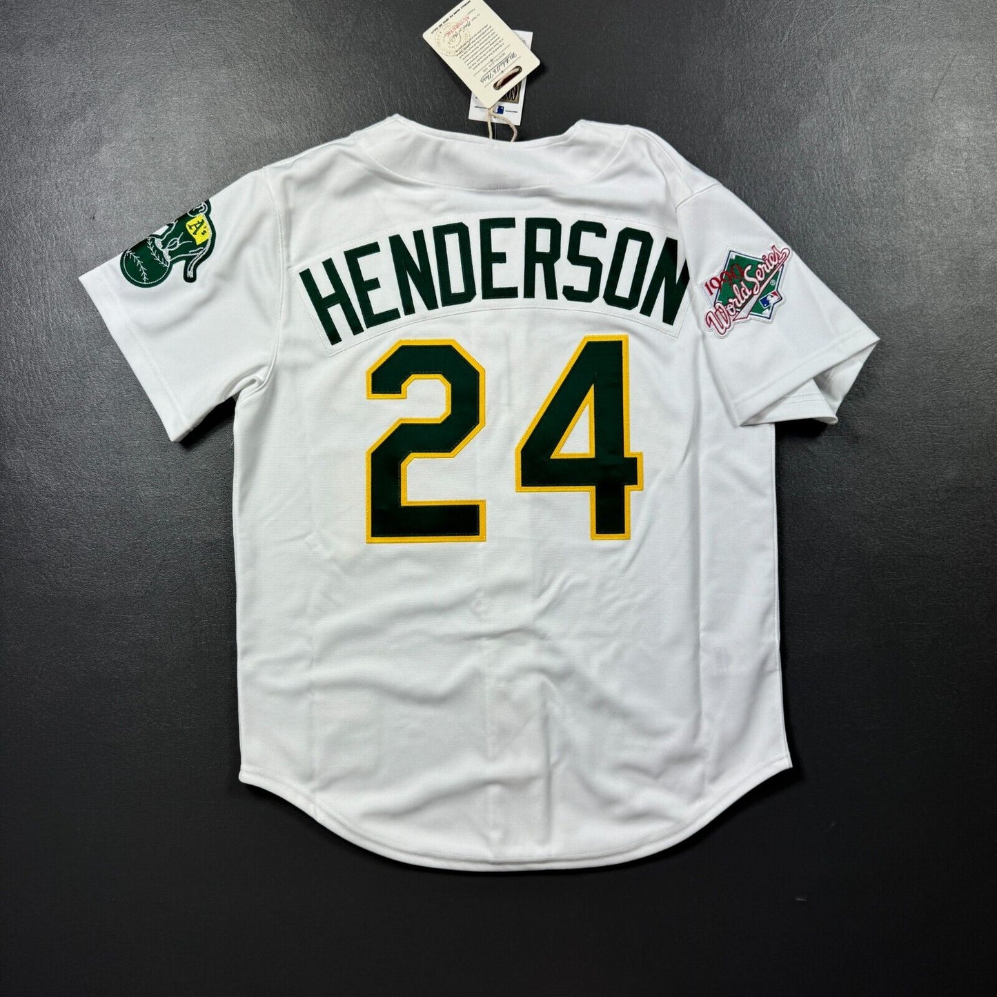 100% Authentic Rickey Henderson Mitchell & Ness 1990 Athletics Jersey 44 L