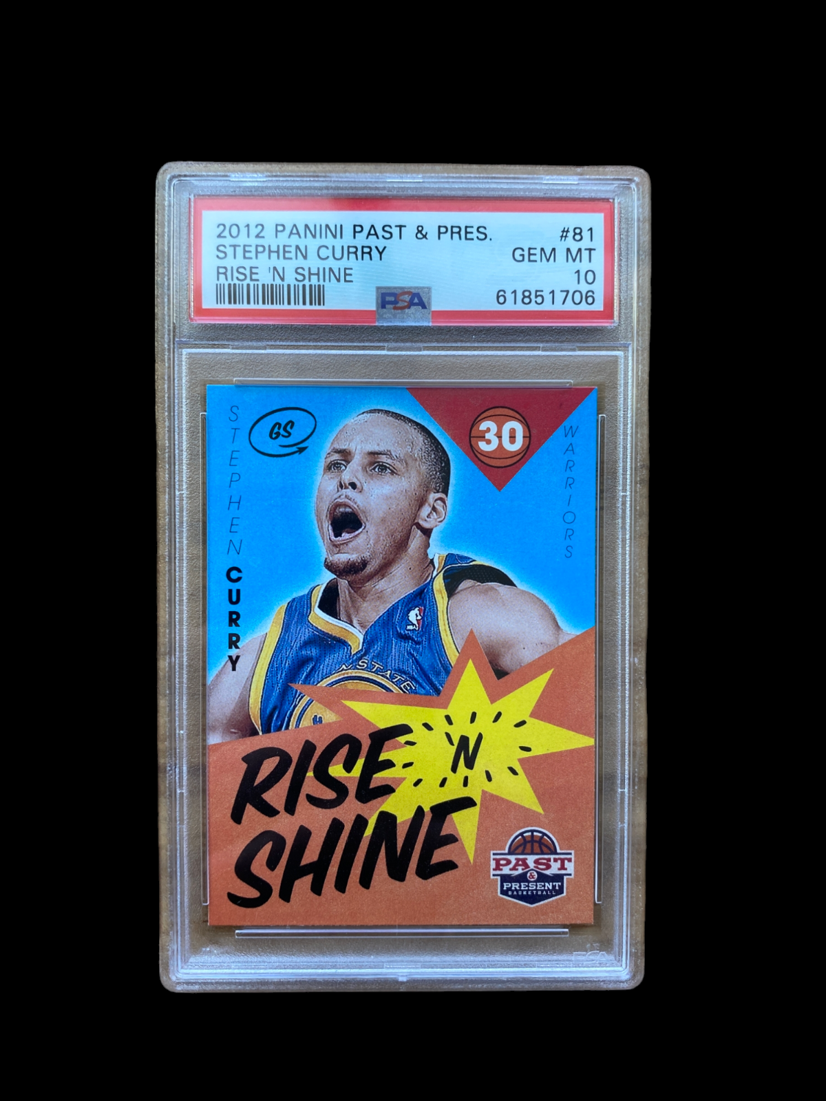 100% Authentic Stephen Curry 2012 Panini Past & Pres. Rise 'N Shine #81 PSA 10