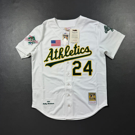 100% Authentic Rickey Henderson Mitchell & Ness 1990 Athletics Jersey 44 L