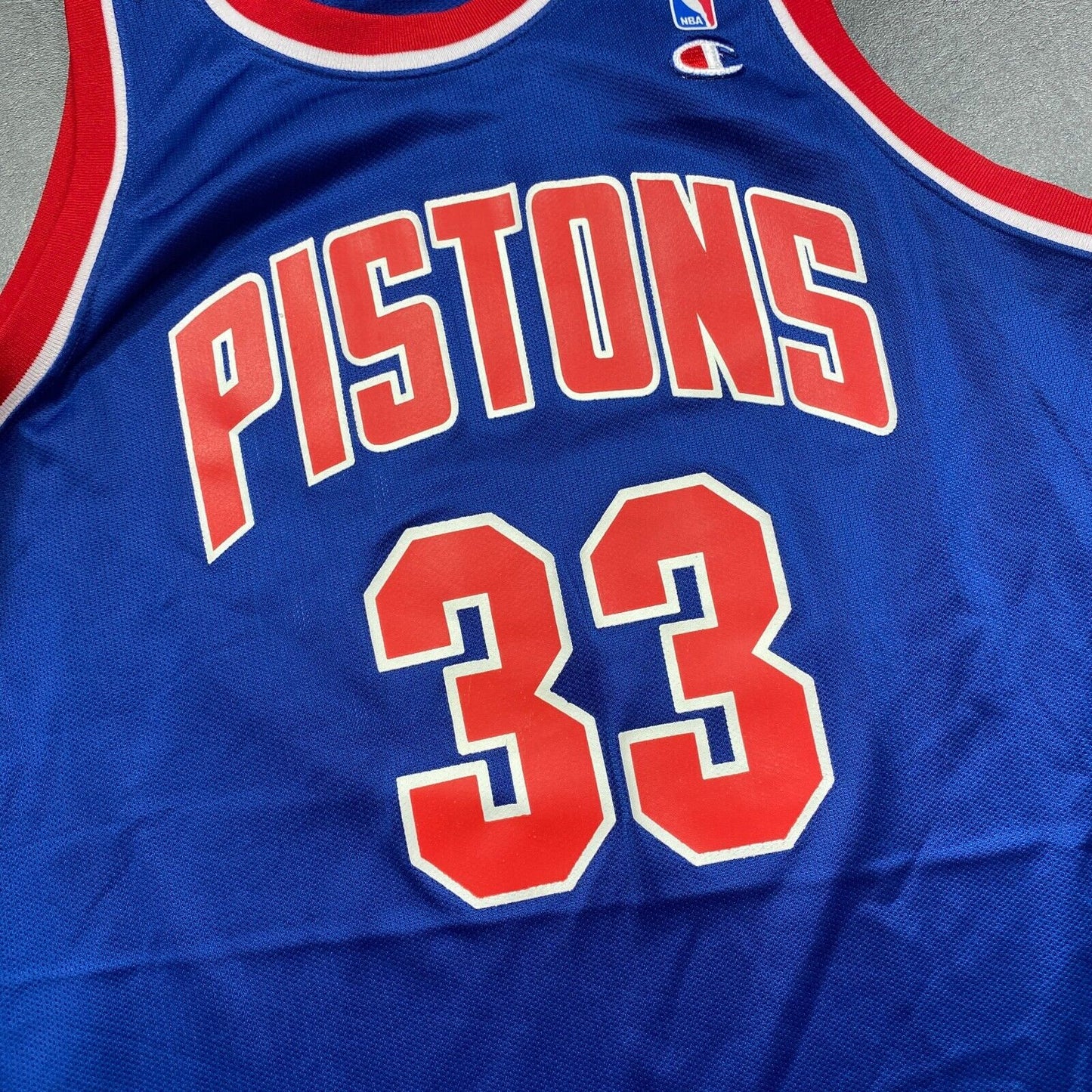 100% Authentic Grant Hill Vintage Champion Pistons Jersey Size 48 L XL Mens