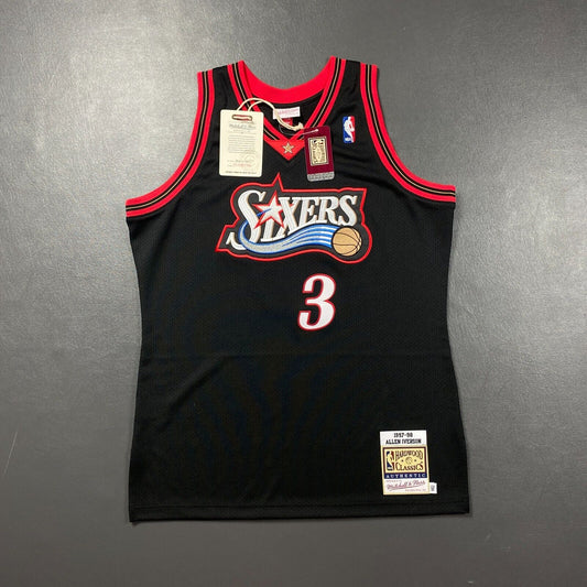 100% Authentic Allen Iverson Mitchell & Ness 97 98 76ers Sixers Jersey 44 L Mens