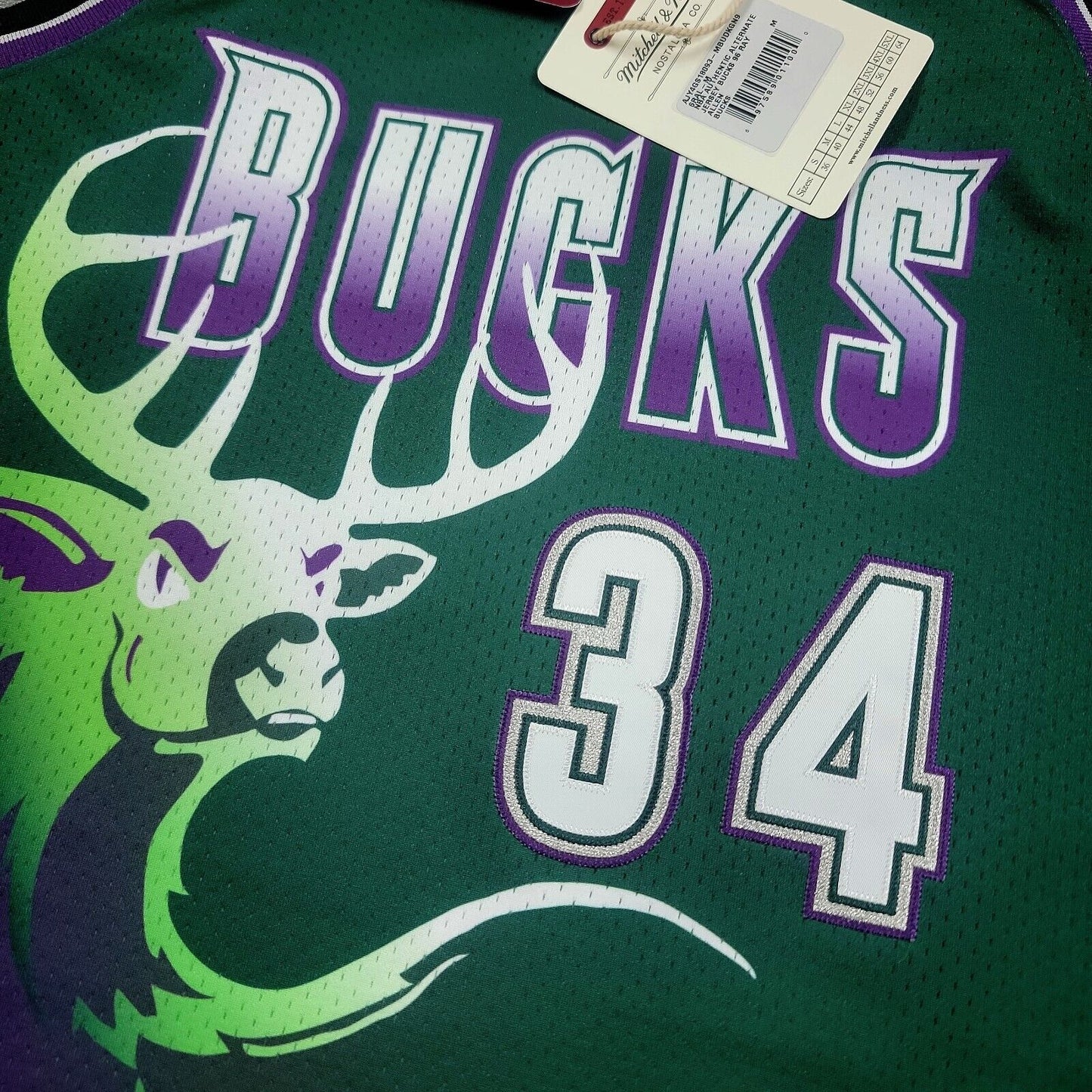 100% Authentic Ray Allen Mitchell & Ness 96 97 Bucks Jersey Size 40 M Mens