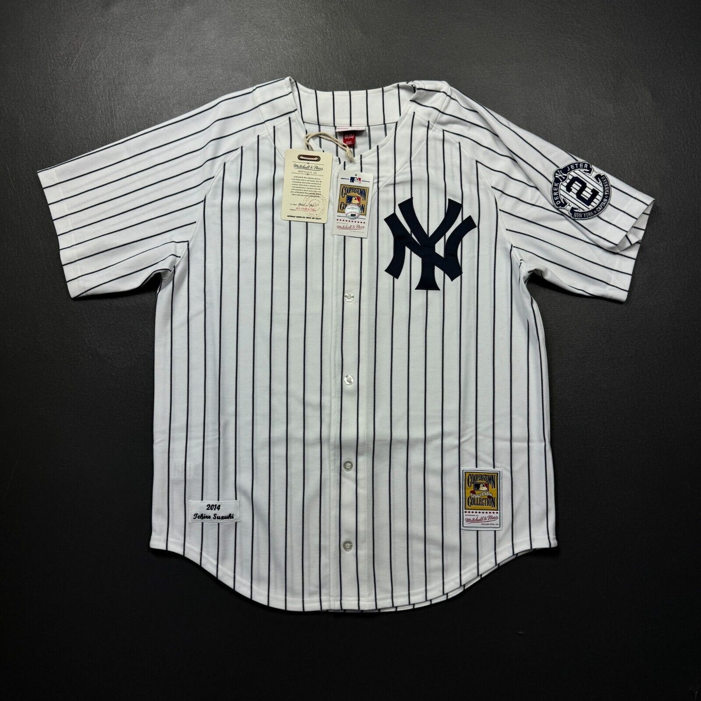 100% Authentic Ichiro Suzuki Mitchell Ness 2014 NY Yankees Jersey Size 48 XL