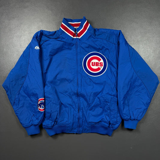 100% Authentic Vintage Majestic Chicago Cubs Jacket Size 2XL Mens