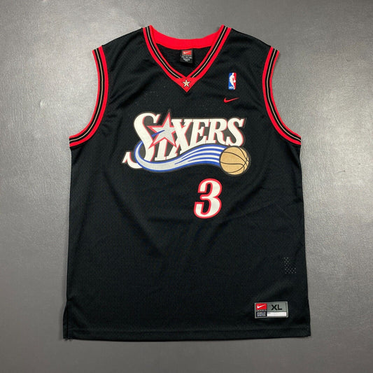 100% Authentic Allen Iverson Vintage Nike Sixers Swingman Jersey Size XL Mens