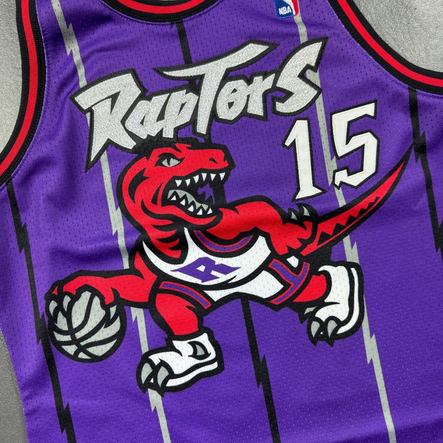 100% Authentic Vince Carter Mitchell Ness 98 99 Raptors Jersey Size 36 S Mens