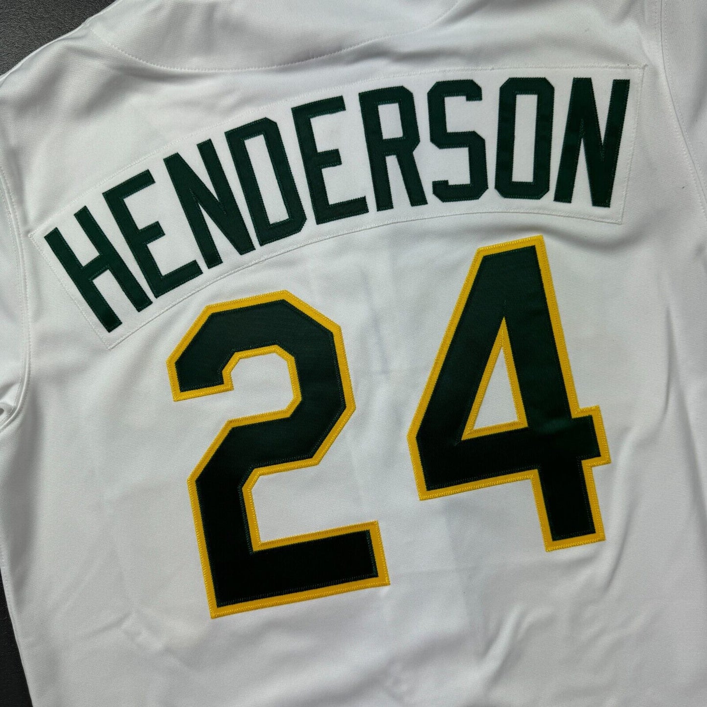 100% Authentic Rickey Henderson Mitchell & Ness 1990 Athletics Jersey 44 L