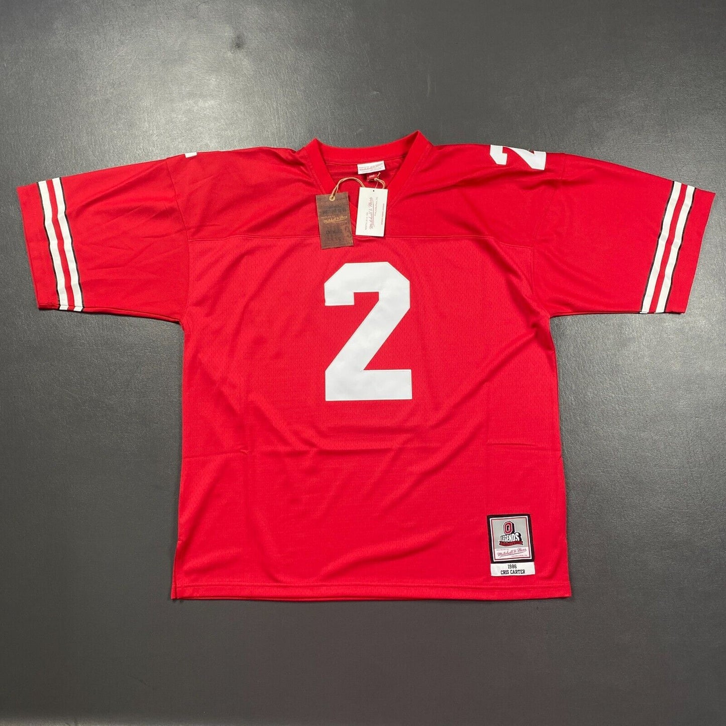 100% Authentic Cris Carter Mitchell & Ness 1986 Ohio State Jersey Size 52 2XL