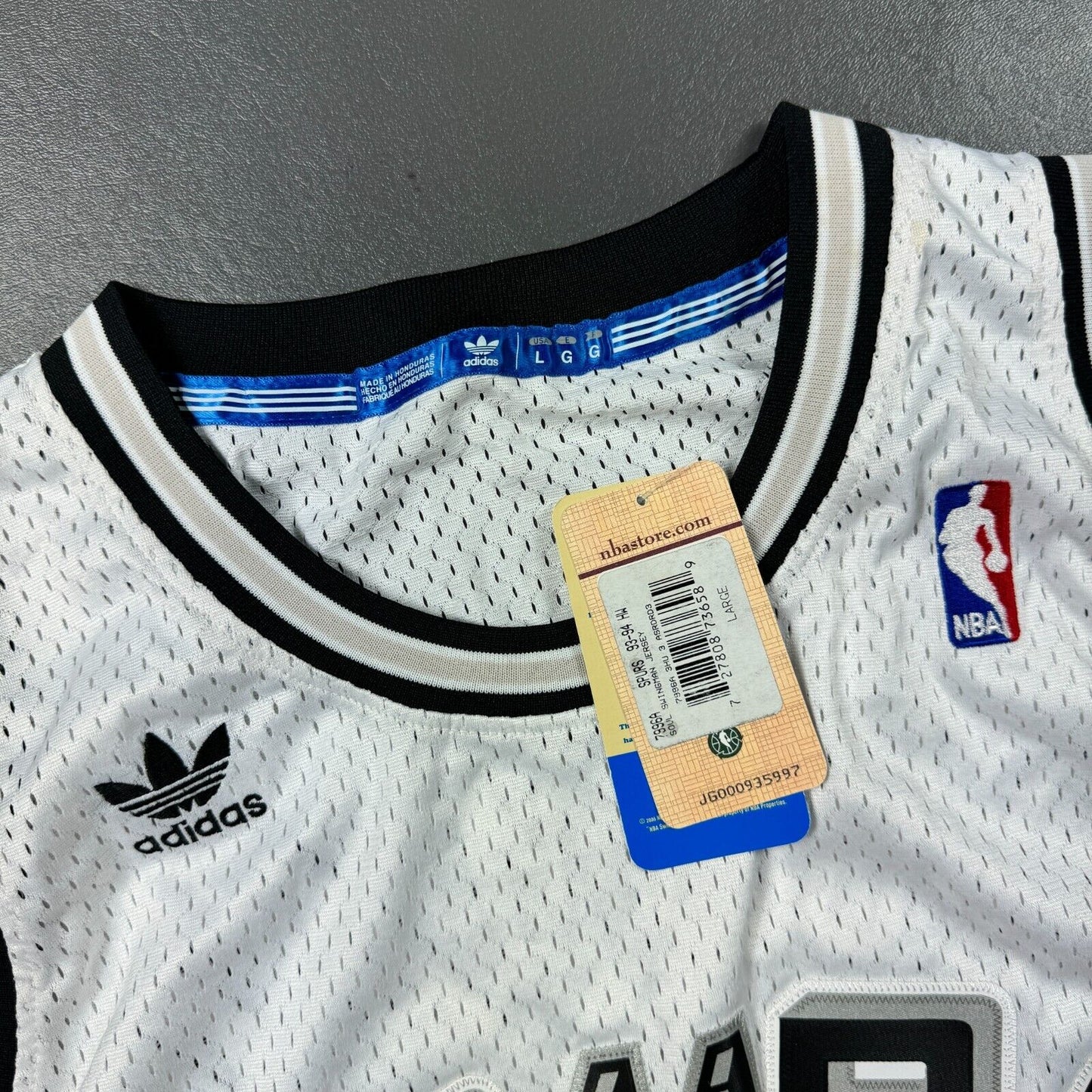 100% Authentic Dennis Rodman Vintage Adidas 93 94 Spurs Jersey Size L Mens