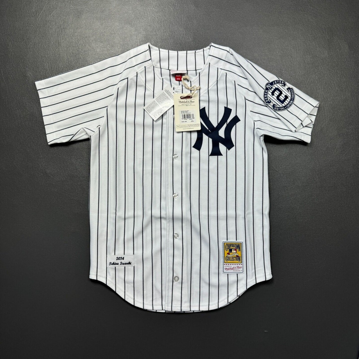 100% Authentic Ichiro Suzuki Mitchell Ness 2014 NY Yankees Jersey Size 52 2XL