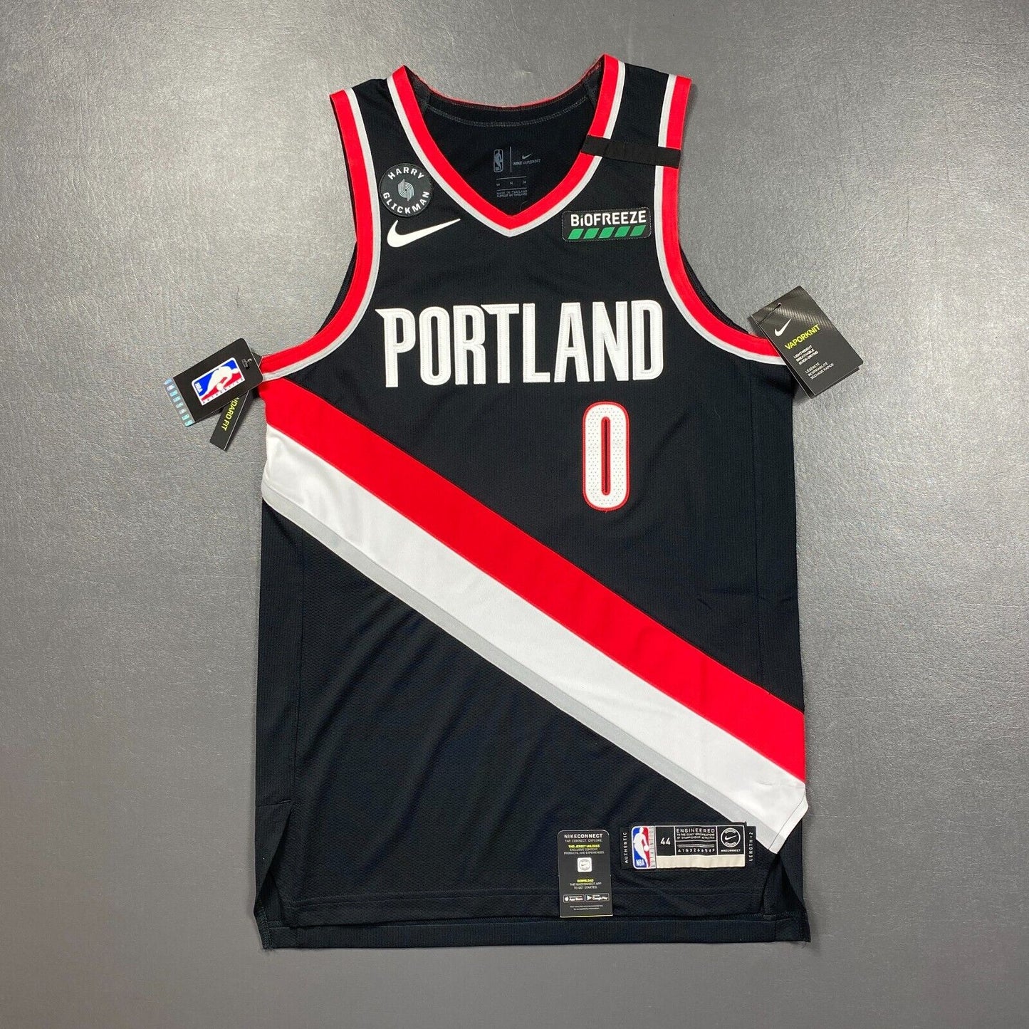 100% Authentic Damian Lillard Nike Portland Blazers Icon Jersey Size 44 M Mens