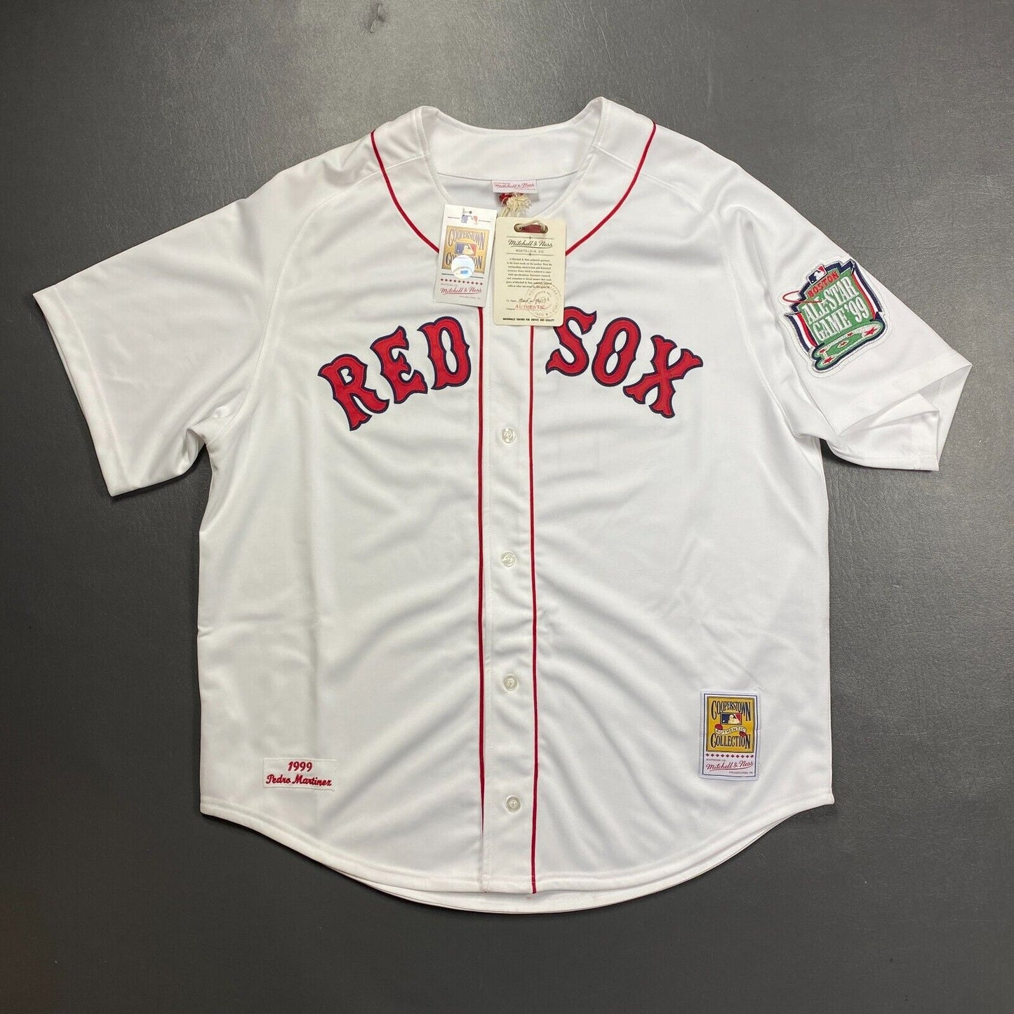 100% Authentic Pedro Martinez Mitchell Ness 99 All Star Game Red Sox Jersey 44 L