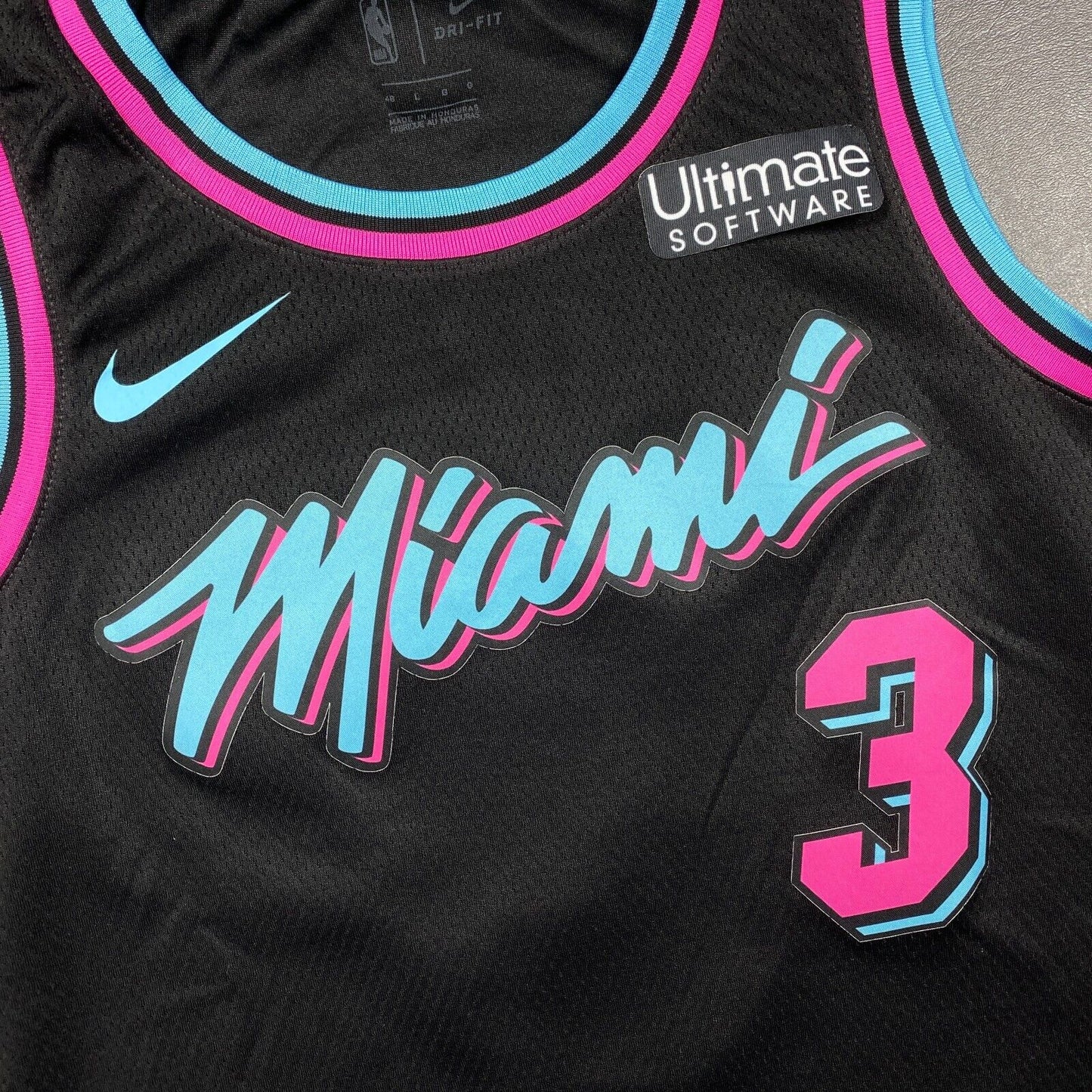 100% Authentic Dwyane Wade Nike Miami Heat Vice City Jersey Size 48 L Mens