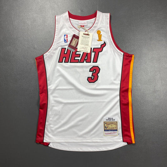 100% Authentic Dwyane Wade Mitchell & Ness 05 06 Heat Finals Jersey Size 44 L