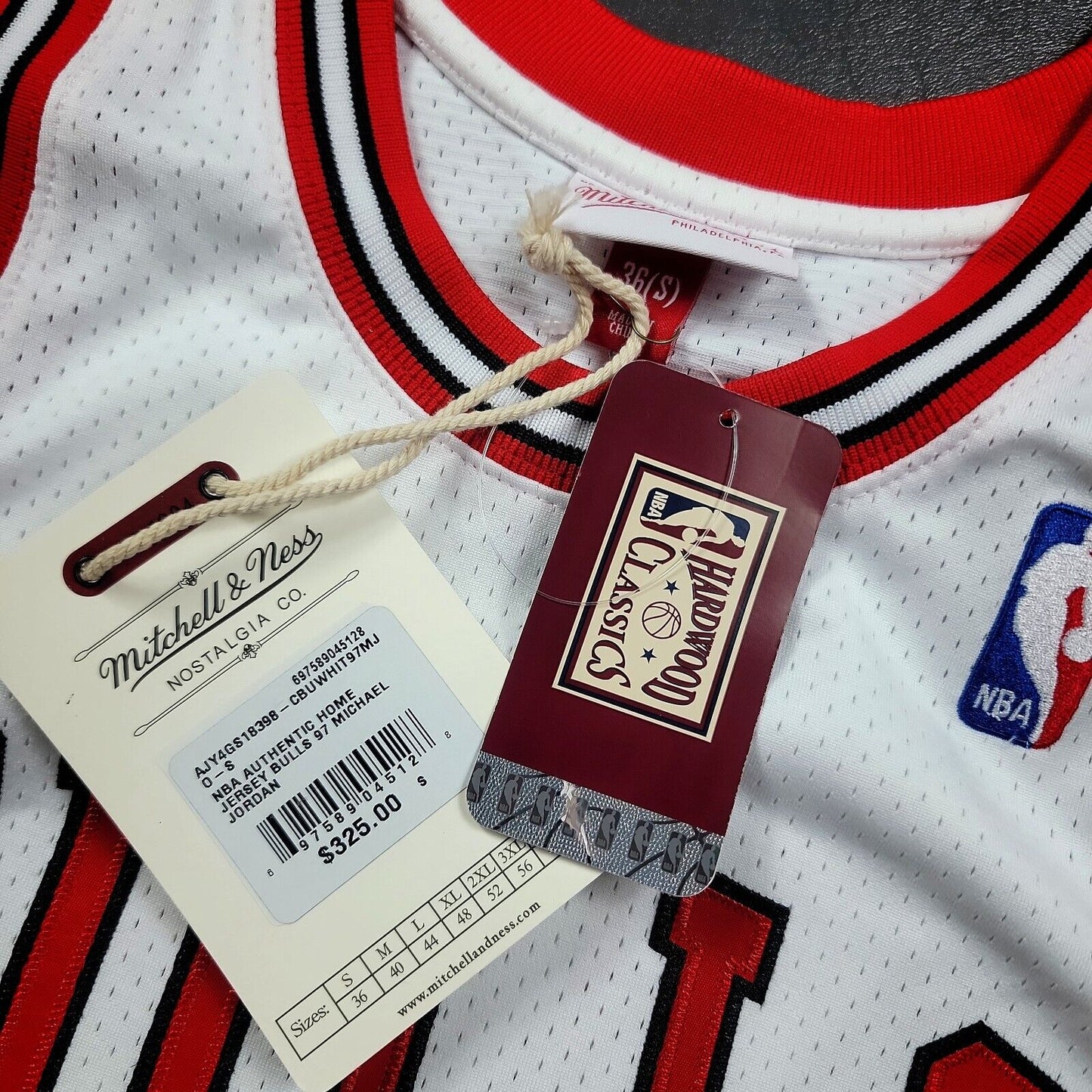 100% Authentic Michael Jordan Mitchell Ness 97 98 Bulls Jersey Size 36 S Mens