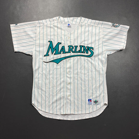 100% Authentic Florida Marlins Vintage Russell Athletic Jersey Size 48 XL Mens