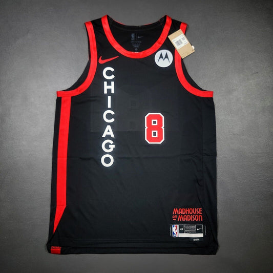 100% Authentic Zach LaVine Nike Bulls City Edition Jersey Size 48 L Motorola