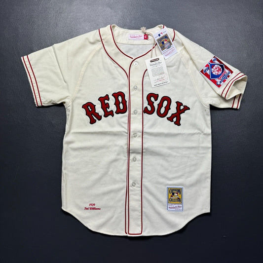 100% Authentic Ted Williams Mitchell & Ness 1939 Red Sox Jersey Size 44 L Mens