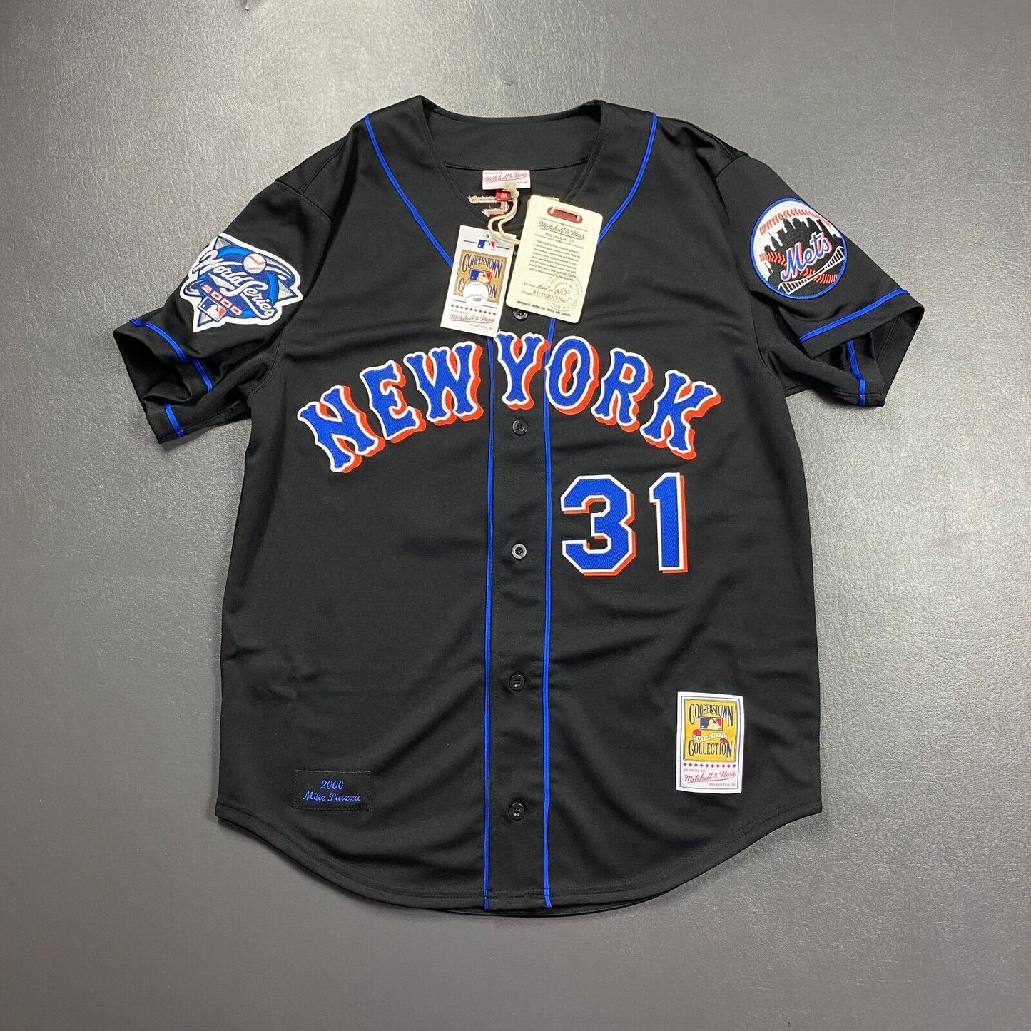 100% Authentic Mike Piazza Mitchell Ness 2000 World Series Mets Jersey Size 40 M