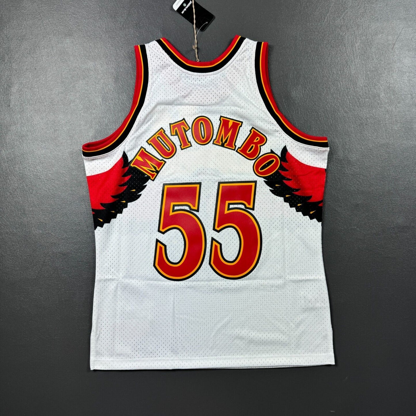 100% Authentic Dikembe Mutombo Mitchell & Ness 96 97 Hawks Jersey Size L 44 Mens